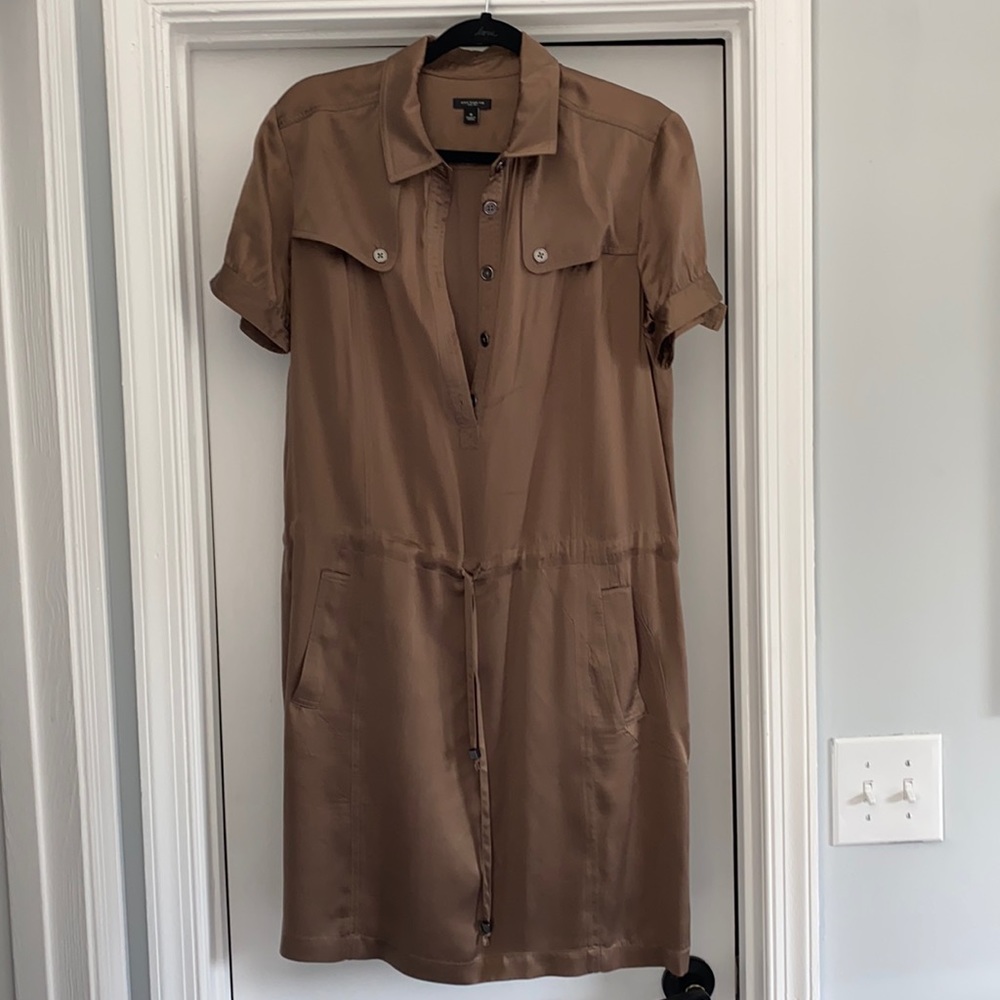 Taupe silk Ann Taylor dress